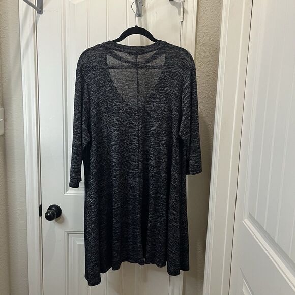 Try This Gray Heathered Space Dye Long Sleeve V Neck Dress Womens Size 2X - Picture 7 of 10